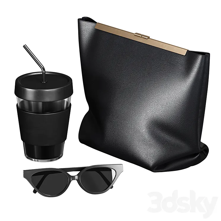 026 Decorative set AV 02 | bag sunglasses mug 3DS Max Model