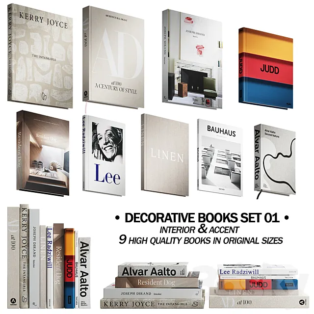 030 Decorative books set 01 neutral 00 3DSMax File