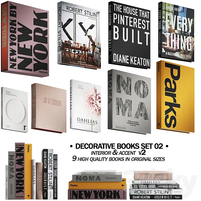 031 Decorative books set 02 diverse 00 3DSMax File