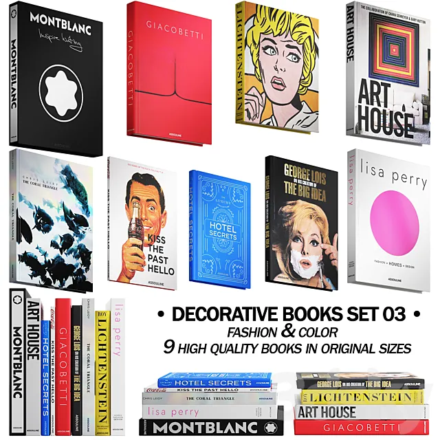 032_Decorative books set 03 fashion 00 3DSMax File