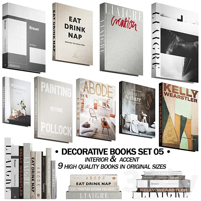 046_Decorative books set 05 neutral 02 3DSMax File