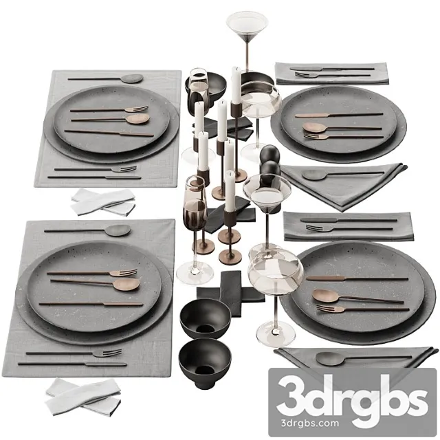 065 tableware decor set 03 ceramic bronze black 00