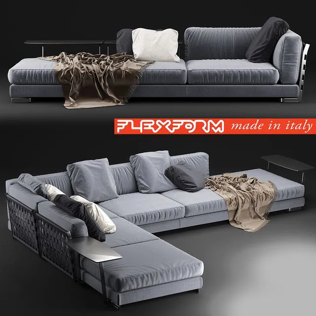 09 Cestone sofa Flexform 3dsMax Model
