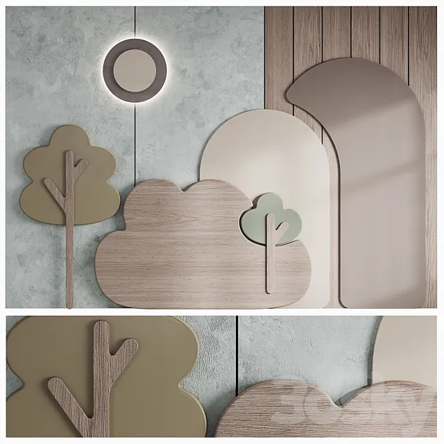 101 Childrens Wall Panel with Headboard 3ds Max