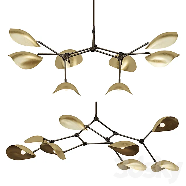 101 Copenhagen STINGRAY Chandelier Brass 3ds Max
