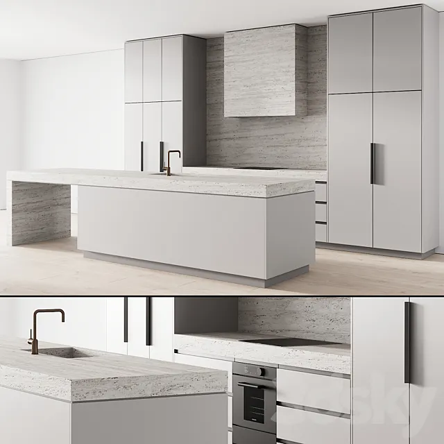 111 modern kitchen 08 zephyr and stone 3DSMax File