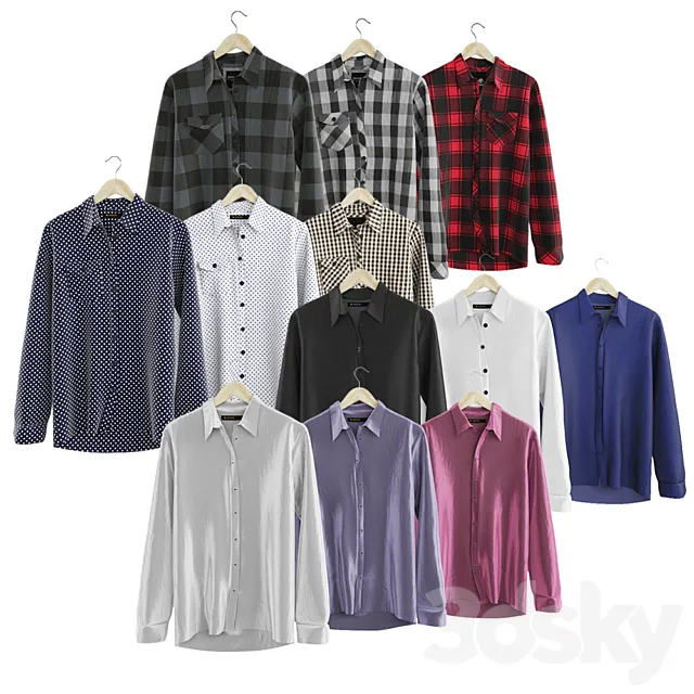 12 SHIRTS Pack 3ds Max