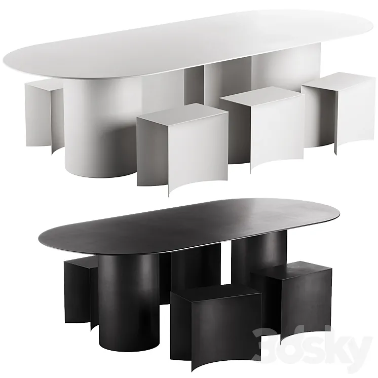 126 Desalto MM8 table with Void stool 3DS Max Model