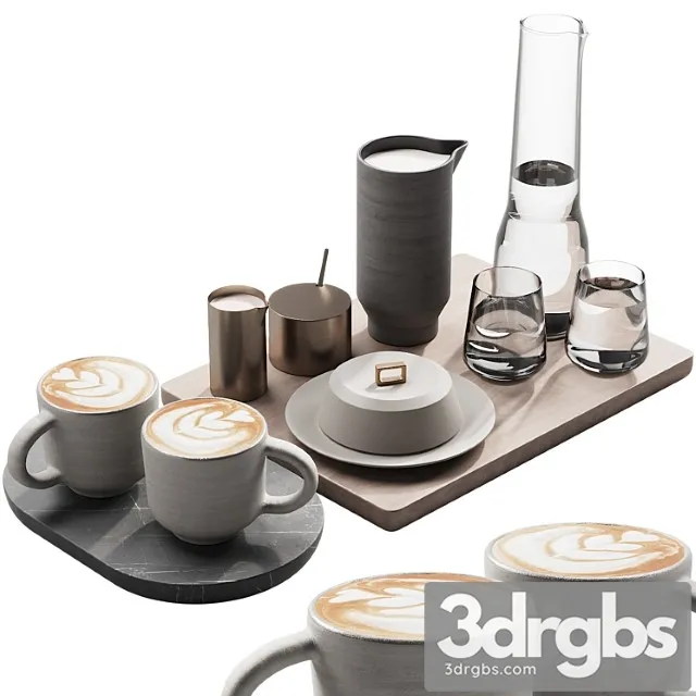 129 eat and drinks decor set 03 coffee and water kit 03