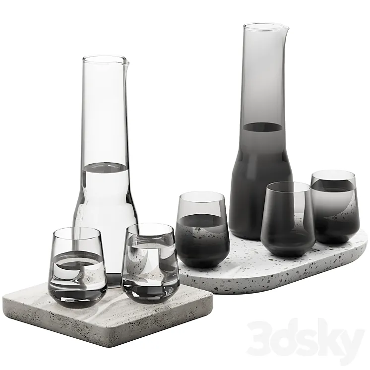 132 dishes decor set 07 iittala essence clear and smoked 3DS Max Model