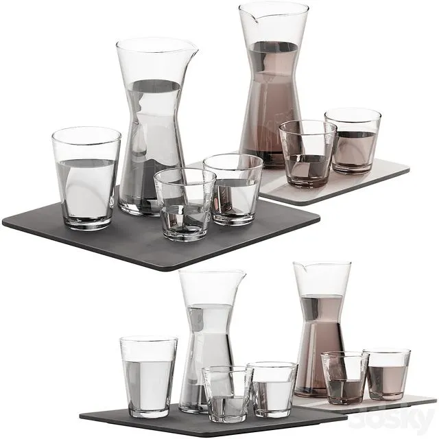 133 dishes decor set 08 iittala kartio clear and linen 3dsMax Model