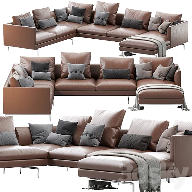 1333 Flamingo Zanotta Sofa LEATHER 3DSMax File