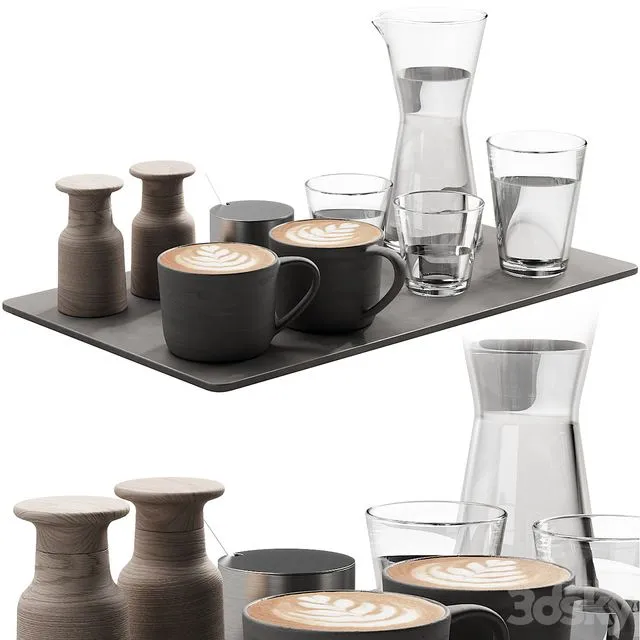 134 eat and drinks decor set 04 coffee and water 04 3dsMax Model