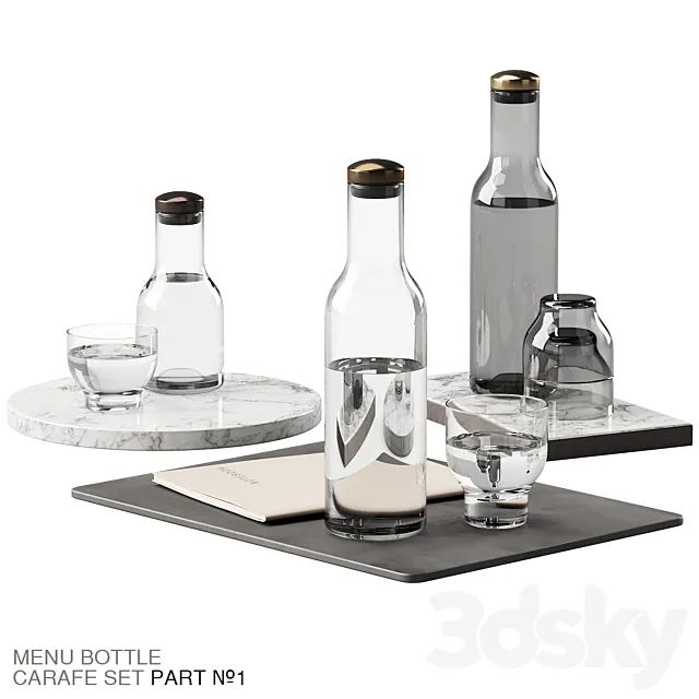 136 dishes decor set 09 MENU Bottle Carafe by Norm P01 3DSMax File