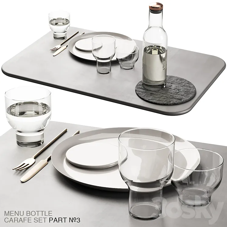 138 dishes decor set 11 MENU Bottle Carafe by Norm P03 3DS Max Model