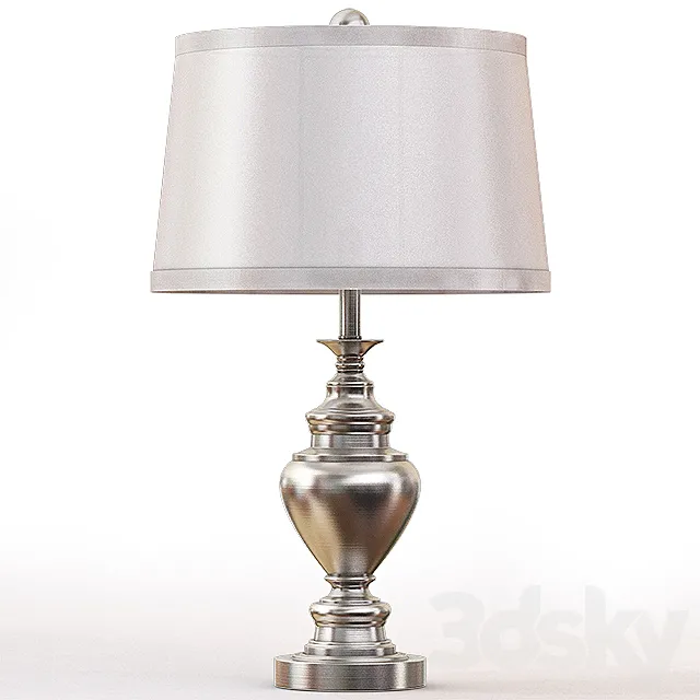 (1427AS) 29 inch Metal Table Lamp in Antique Silver 3ds Max