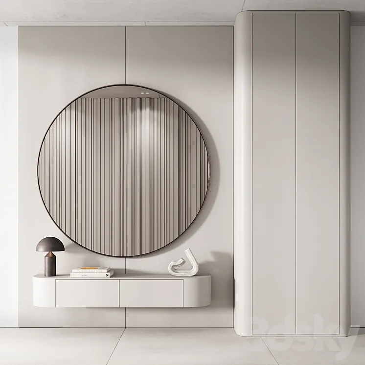 144 hallway zone 03 minimal modern with circle mirror 01 3DS Max Model