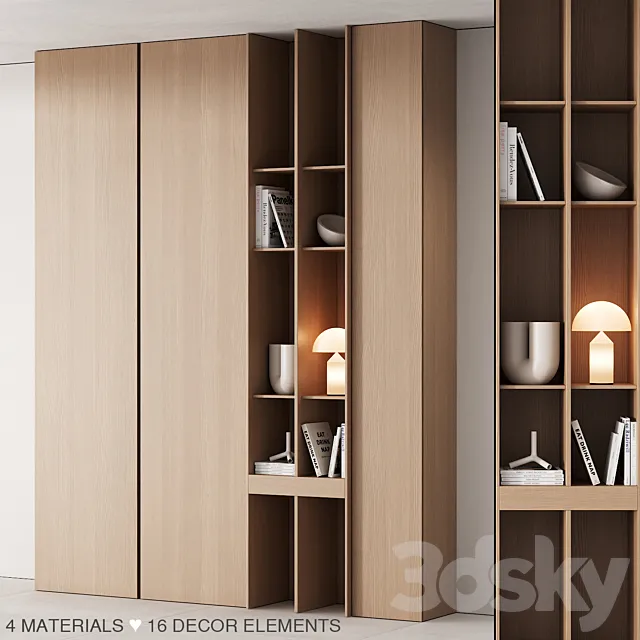 175 cabinet furniture 05 modern cupboard with decor 02 3DSMax File