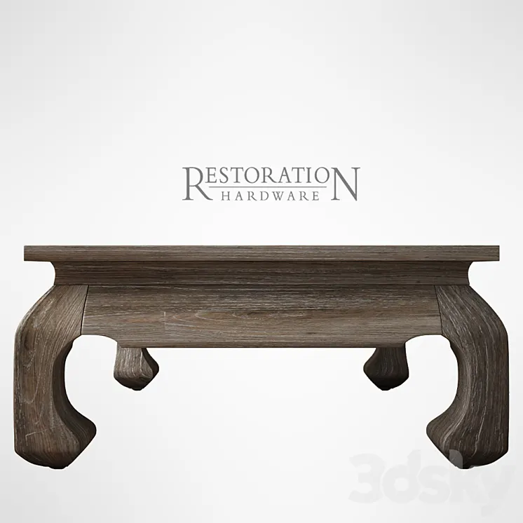 17TH C. SCHOLAR'S SQUARE COFFEE TABLE 3DS Max