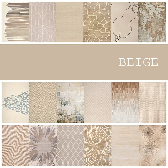 18 carpets in the color BEIGE 3DSMax File