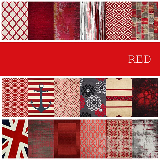18 carpets in the color RED 3DSMax File