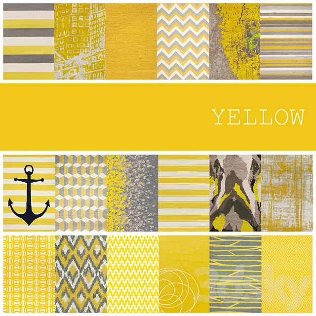 18 carpets in the color YELLOW 3DSMax File