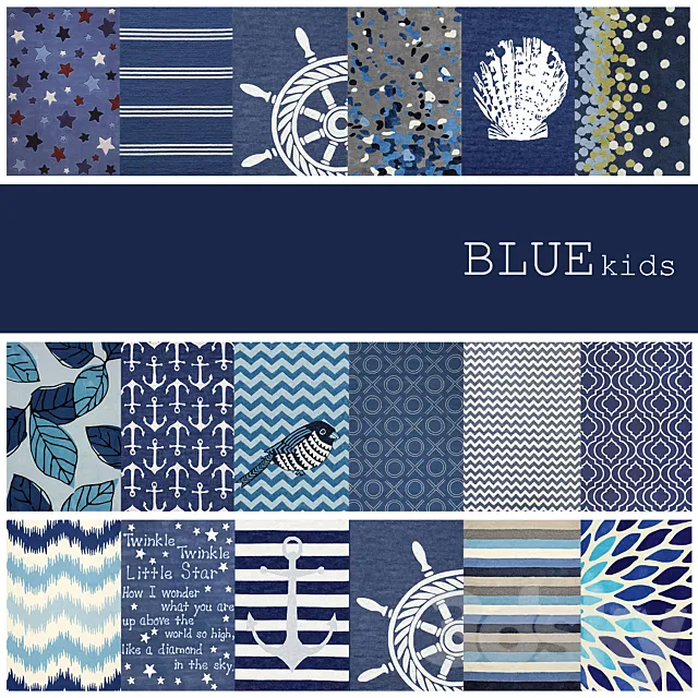 18 kids carpets colour BLUE 3DSMax File
