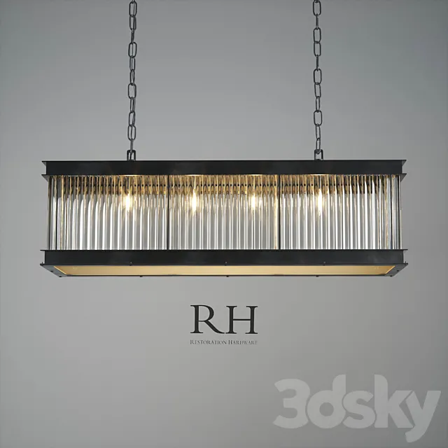 1920S ESSEX CRYSTAL ROD RECTANGULAR CHANDELIER 3DS Max Model