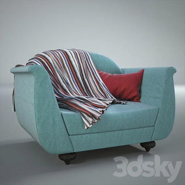 1920s vintage armchair 3ds Max