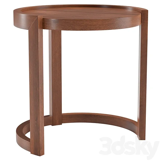 1950s Round Mahogany Side Table by Paul Laszlo 3ds Max
