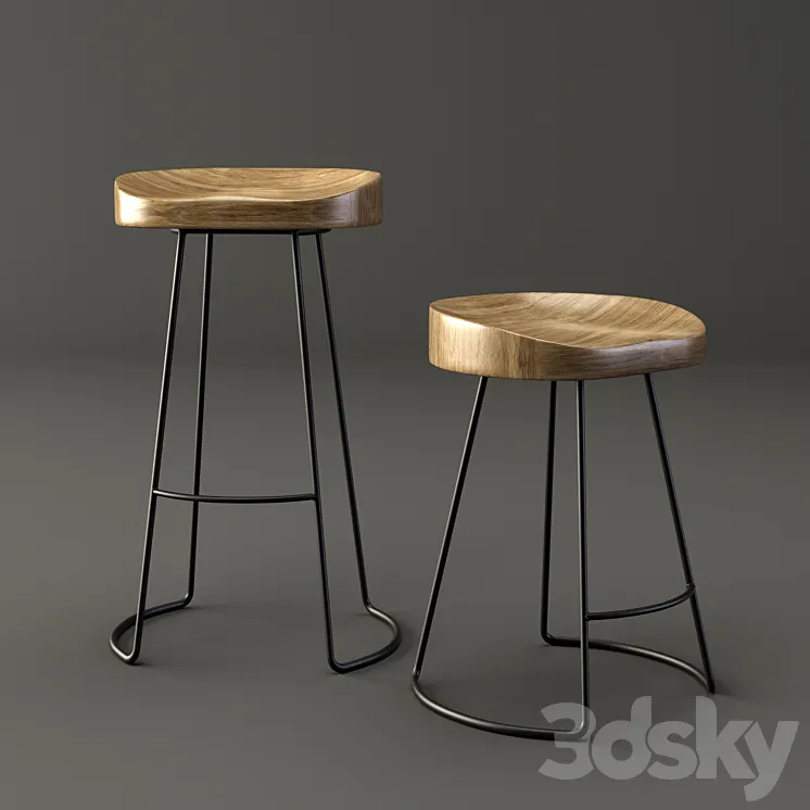 1950s Tractor Bar & Dining Stool 3DS Max