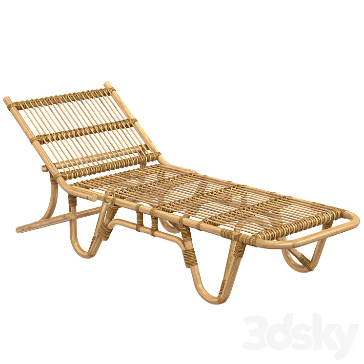 1960s Riviera Style French Chaise Longue 3DS Max