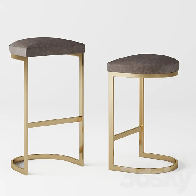 1960S Rome Backless Stool 3DS Max Model