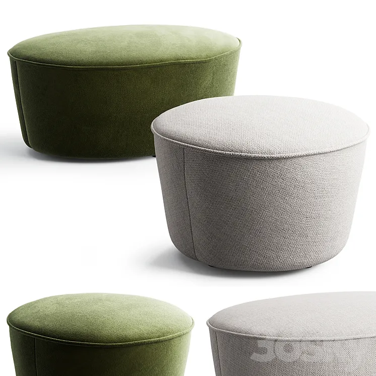198 menu cairn poufs by Nick Ross 00 oval and round 3DS Max Model