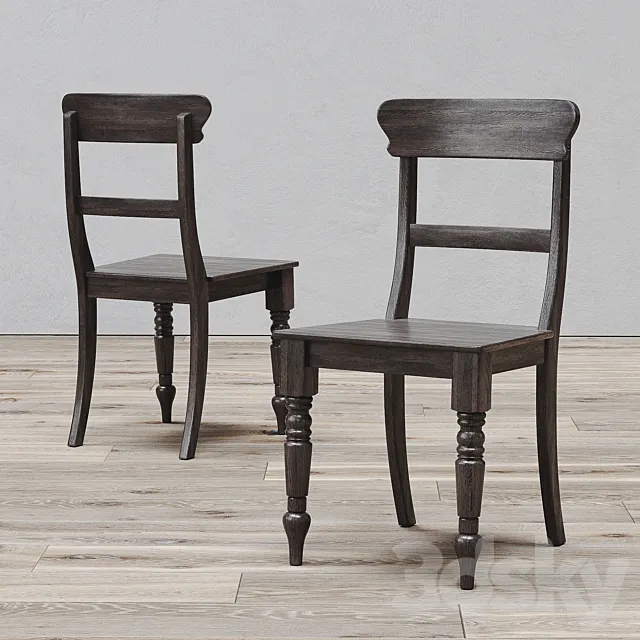 19TH C. ENGLISH SCHOOLHOUSE SIDE CHAIR 3ds Max