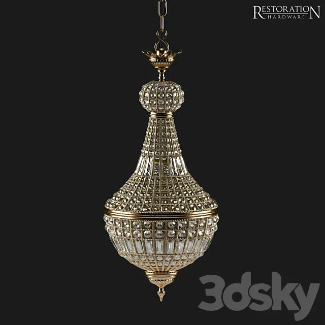 19th C. French Empire Crystal Chandelier Small 3DSMax File