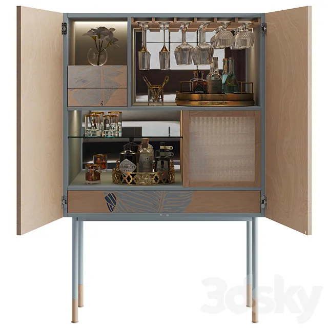 1st DIBS 21st Century Basjoo Bar Cabinet 3ds Max