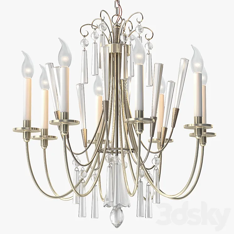 1stdibs Elegant Chandelier with Crystals by Lightolier 3DS Max