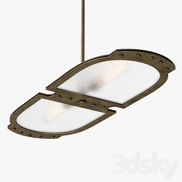 1stdibs Large Double-Plate Frosted Glass Pendent 3ds Max