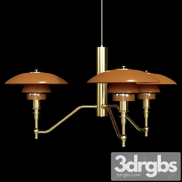 2 academy ceiling lamp gold amber glass 3dsmax Download