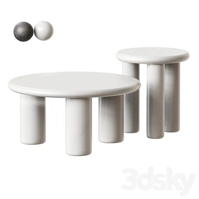 2 Piece Lola Coffee & Side Table Set 3dsMax Model