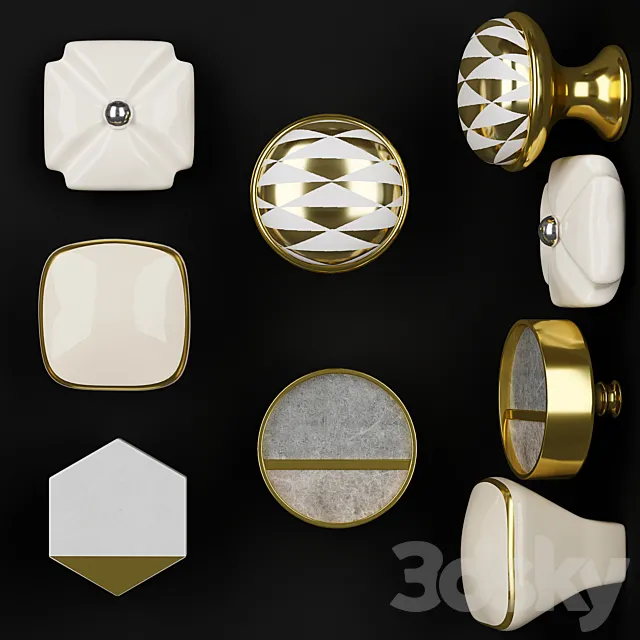 2 Set of furniture handles ZARA HOME 3ds Max