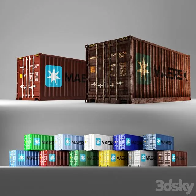 20 ft shipping container 3dsMax Model
