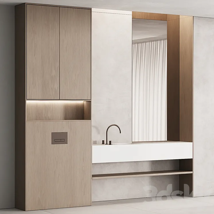 201 bathroom furniture 05 minimal modern wood 01 3DS Max Model