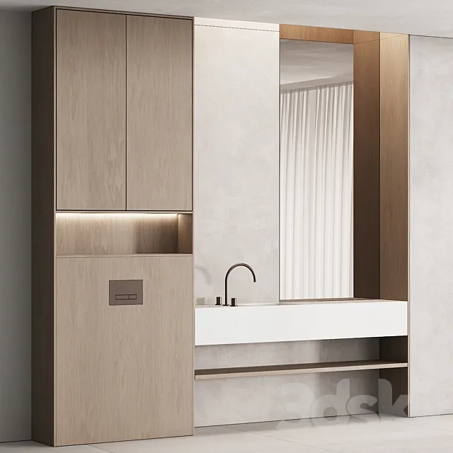 201 bathroom furniture 05 minimal modern wood 01 3DSMax File