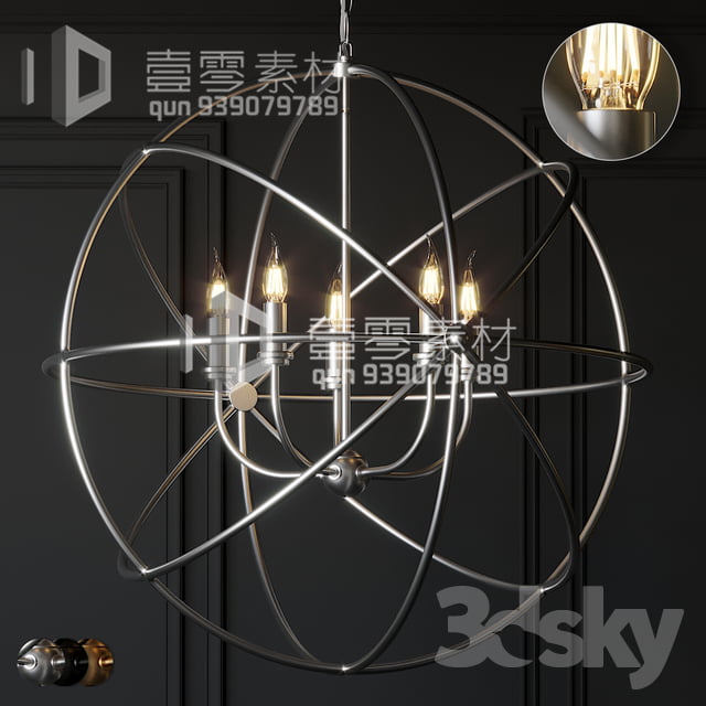 3DSKY MODELS – CEILING LIGHT – No.160 - thumbnail 0