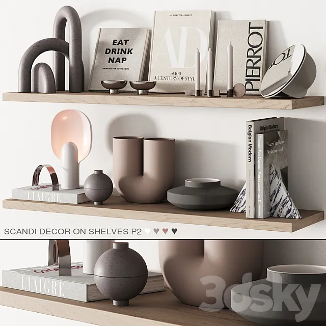 217 decor on shelves 02 neutral scandi accessories 00 3DSMax File