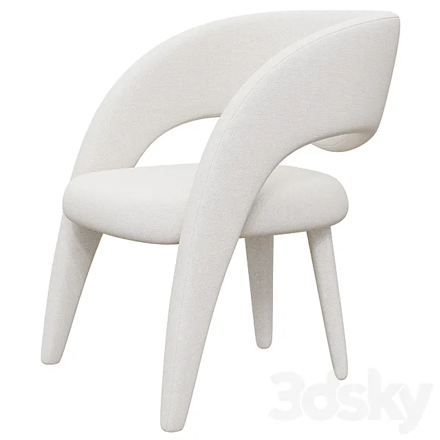 21st Century Modern Laurence Chair with Armrests Fabric Handcrafted Greenapple 3ds Max