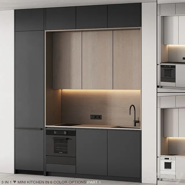 235 Modern Kitchen 13 Mini Kitchen 02 PART 1 3dsMax Model