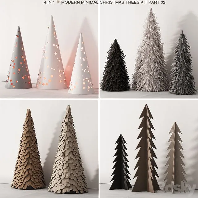 238 happy new year 02 modern christmas trees 02 3dsMax Model